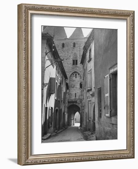 City of Carcassonne, France. Incl. View of Fortress-Castle Built in 12th Century-Eric Schaal-Framed Photographic Print