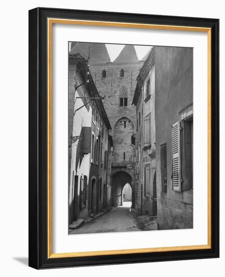 City of Carcassonne, France. Incl. View of Fortress-Castle Built in 12th Century-Eric Schaal-Framed Photographic Print