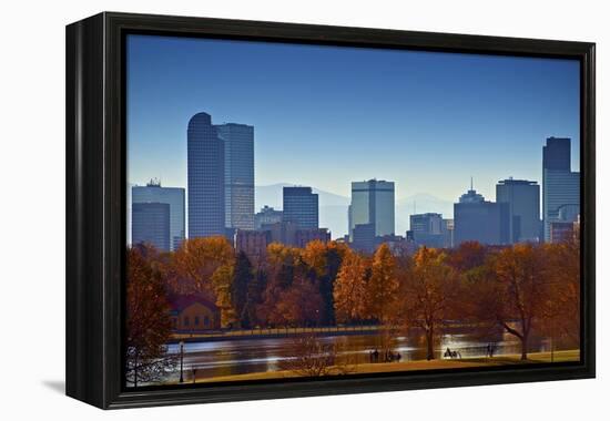 City of Denver Skyline-duallogic-Framed Premier Image Canvas