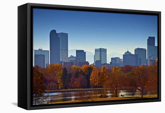 City of Denver Skyline-duallogic-Framed Premier Image Canvas
