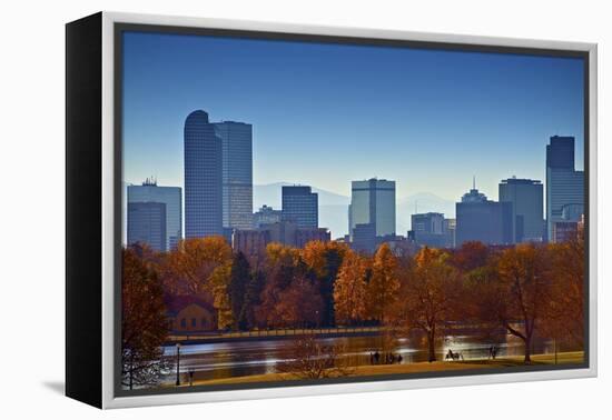 City of Denver Skyline-duallogic-Framed Premier Image Canvas