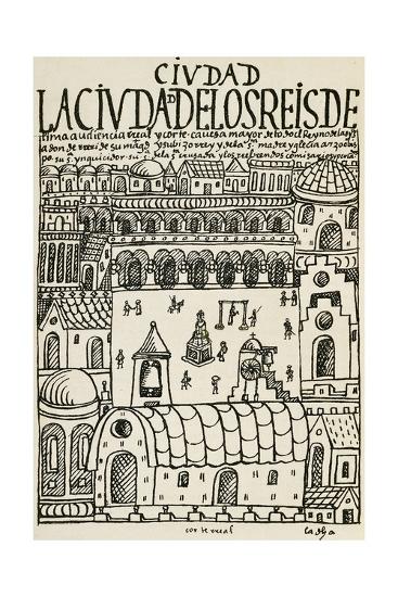 City Of Kings Now Lima Founded In January 1535 Peru Giclee Print Felipe Guaman Poma De Ayala Art Com