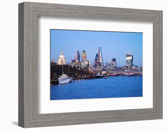 City of London Skyline and River Thames at Dusk, England, UK-Nadia Isakova-Framed Photographic Print