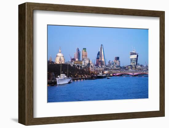 City of London Skyline and River Thames at Dusk, England, UK-Nadia Isakova-Framed Photographic Print