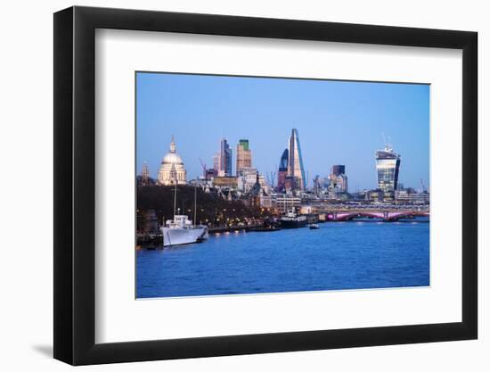 City of London Skyline and River Thames at Dusk, England, UK-Nadia Isakova-Framed Photographic Print