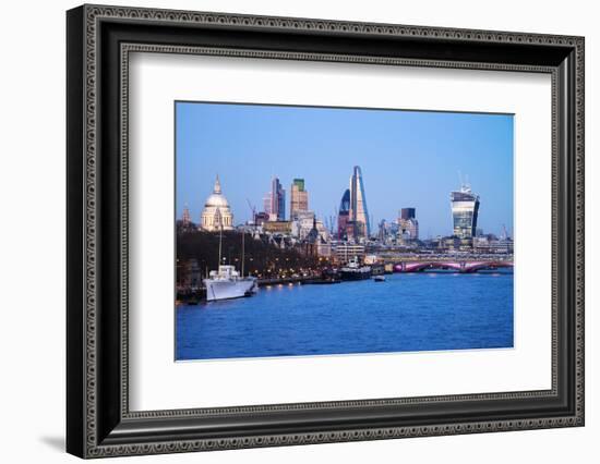 City of London Skyline and River Thames at Dusk, England, UK-Nadia Isakova-Framed Photographic Print