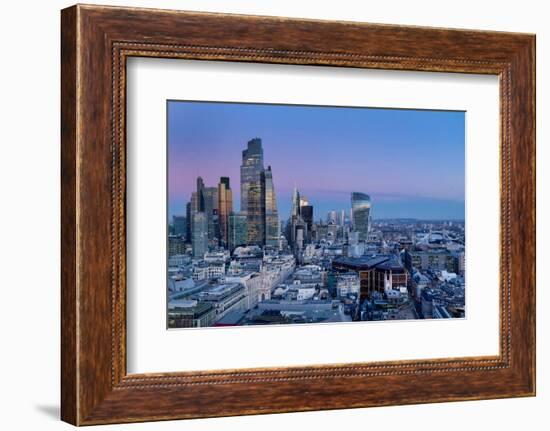 City of London skyline from St. Pauls at dusk, London-Charles Bowman-Framed Photographic Print