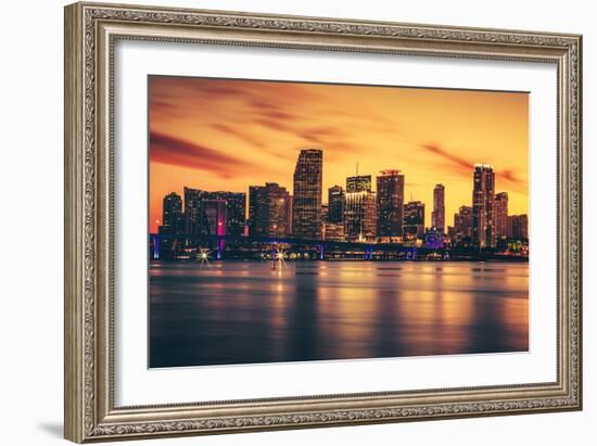 City of Miami at Sunset-prochasson-Framed Photographic Print