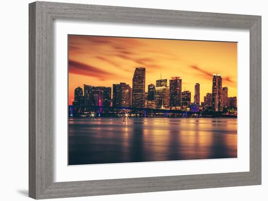 City of Miami at Sunset-prochasson-Framed Photographic Print