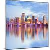 City of Miami Florida Night Skyline-Fotomak-Mounted Photographic Print