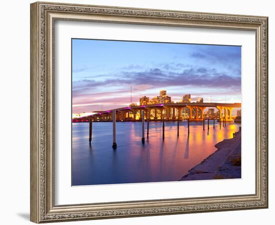 City of Miami Florida Summer Sunset Panorama-Fotomak-Framed Photographic Print