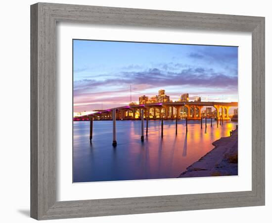 City of Miami Florida Summer Sunset Panorama-Fotomak-Framed Photographic Print