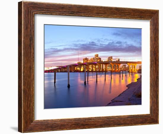 City of Miami Florida Summer Sunset Panorama-Fotomak-Framed Photographic Print