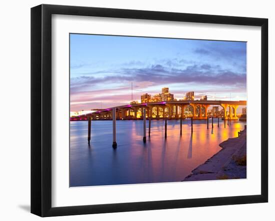 City of Miami Florida Summer Sunset Panorama-Fotomak-Framed Photographic Print