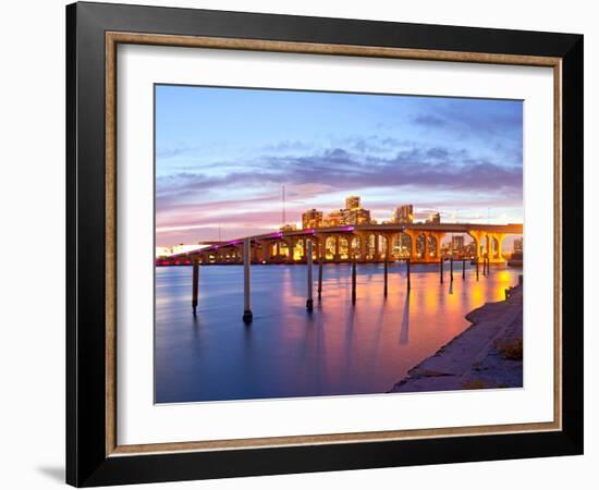 City of Miami Florida Summer Sunset Panorama-Fotomak-Framed Photographic Print