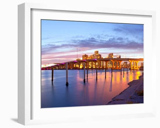 City of Miami Florida Summer Sunset Panorama-Fotomak-Framed Photographic Print