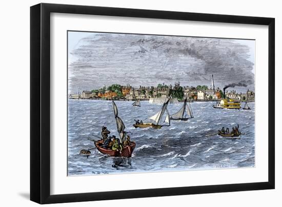 City of New Castle on the Delaware River, 1880s-null-Framed Giclee Print