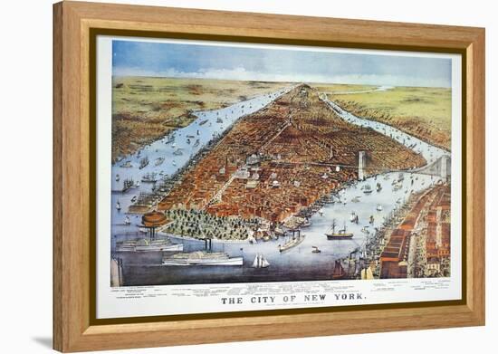 City of New York, 1876-Currier & Ives-Framed Premier Image Canvas