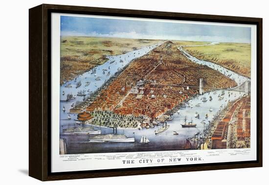 City of New York, 1876-Currier & Ives-Framed Premier Image Canvas