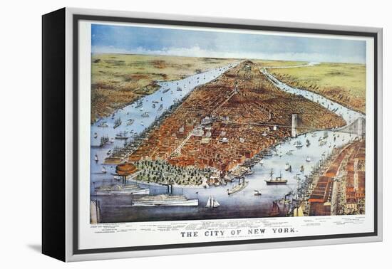 City of New York, 1876-Currier & Ives-Framed Premier Image Canvas