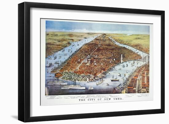 City of New York, 1876-Currier & Ives-Framed Premium Giclee Print