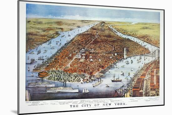 City of New York, 1876-Currier & Ives-Mounted Giclee Print