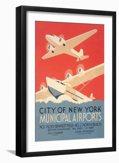 City of New York Municipal Airports-Harry Herzog-Framed Premium Giclee Print