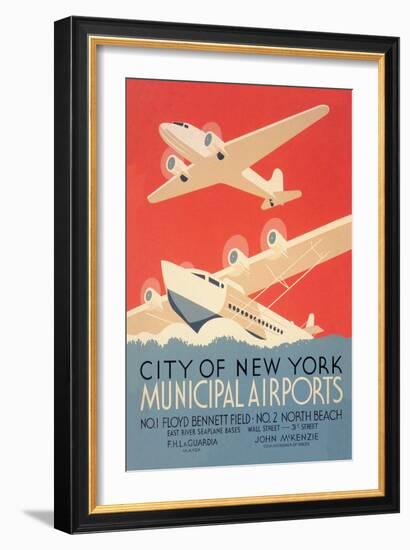 City of New York Municipal Airports-Harry Herzog-Framed Premium Giclee Print