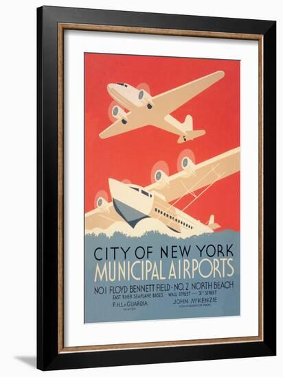 City of New York Municipal Airports-Harry Herzog-Framed Art Print