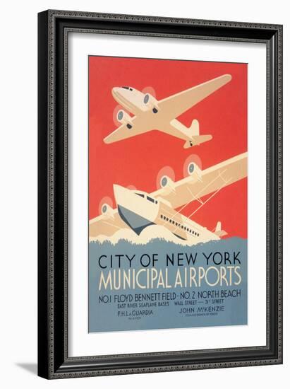 City of New York Municipal Airports-Harry Herzog-Framed Art Print