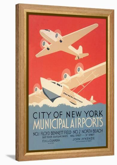 City of New York Municipal Airports-Harry Herzog-Framed Stretched Canvas