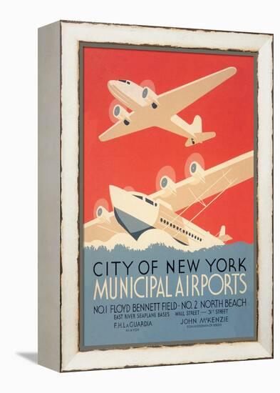 City of New York Municipal Airports-Harry Herzog-Framed Stretched Canvas