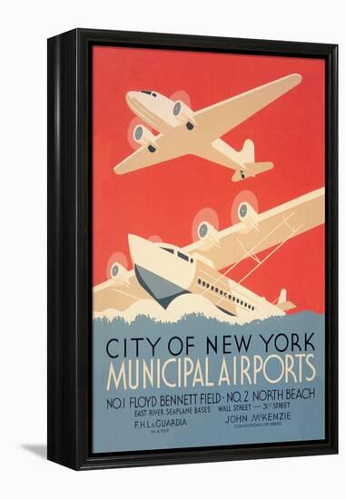 City of New York Municipal Airports-Harry Herzog-Framed Stretched Canvas