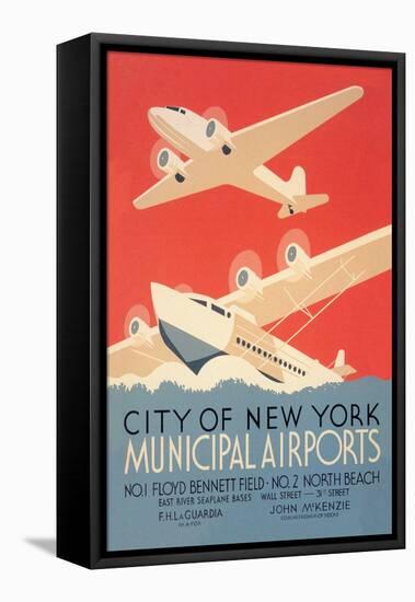 City of New York Municipal Airports-Harry Herzog-Framed Stretched Canvas