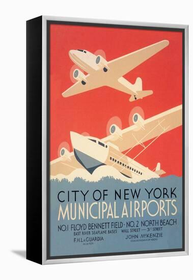 City of New York Municipal Airports-Harry Herzog-Framed Stretched Canvas