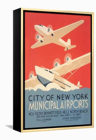 City of New York Municipal Airports-Harry Herzog-Framed Stretched Canvas