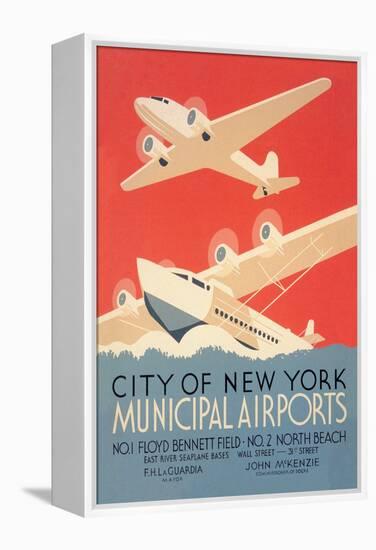 City of New York Municipal Airports-Harry Herzog-Framed Stretched Canvas