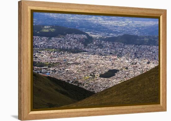 City of Quito Seen from the Pichincha Volcano, Quito, Ecuador, South America-Matthew Williams-Ellis-Framed Premier Image Canvas