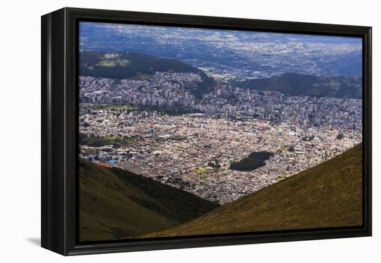 City of Quito Seen from the Pichincha Volcano, Quito, Ecuador, South America-Matthew Williams-Ellis-Framed Premier Image Canvas