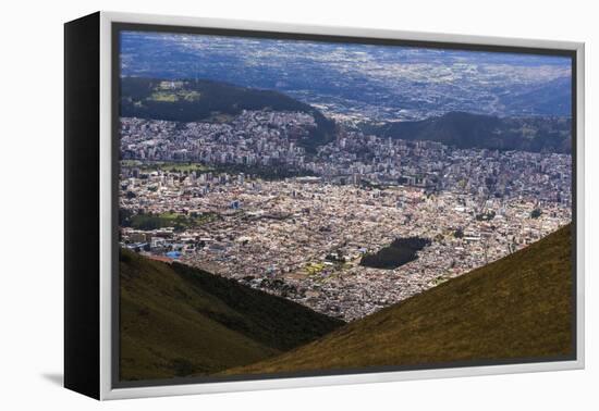 City of Quito Seen from the Pichincha Volcano, Quito, Ecuador, South America-Matthew Williams-Ellis-Framed Premier Image Canvas