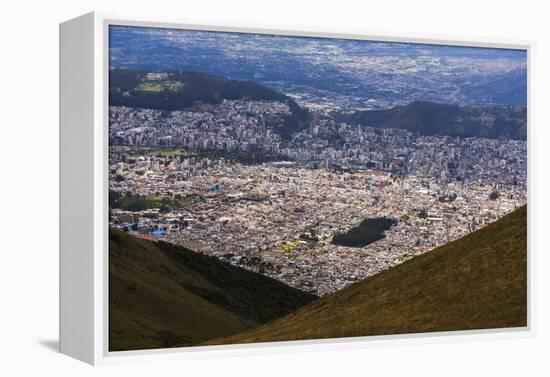 City of Quito Seen from the Pichincha Volcano, Quito, Ecuador, South America-Matthew Williams-Ellis-Framed Premier Image Canvas