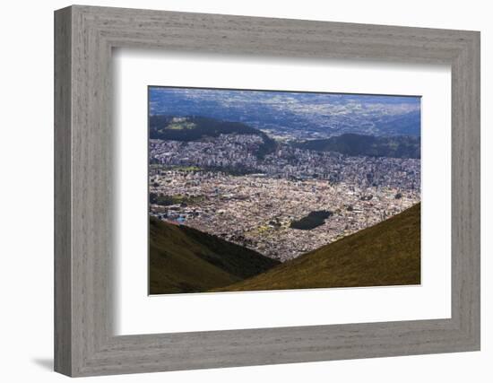 City of Quito Seen from the Pichincha Volcano, Quito, Ecuador, South America-Matthew Williams-Ellis-Framed Photographic Print