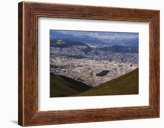 City of Quito Seen from the Pichincha Volcano, Quito, Ecuador, South America-Matthew Williams-Ellis-Framed Photographic Print