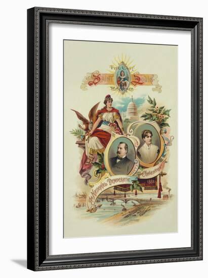 City of Saint Louis Welcomes the National Democratic Convention, 1888-Tracey Printing-Framed Art Print