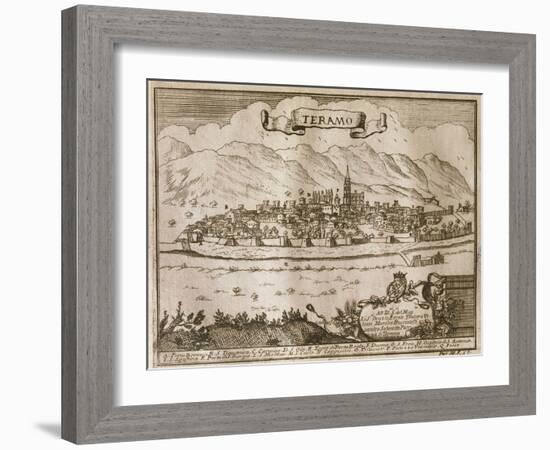 City of Teramo, Abruzzo Region from Il Kingdom of Naples in Perspective, 1702-Giovan Battista Pacichelli-Framed Giclee Print
