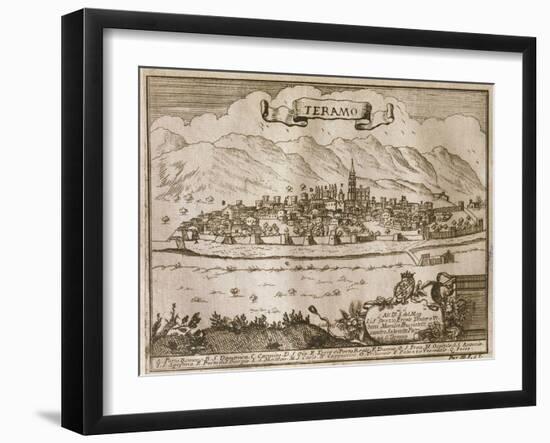 City of Teramo, Abruzzo Region from Il Kingdom of Naples in Perspective, 1702-Giovan Battista Pacichelli-Framed Giclee Print