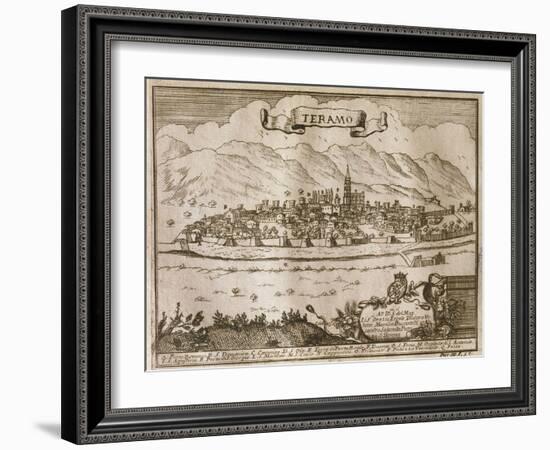 City of Teramo, Abruzzo Region from Il Kingdom of Naples in Perspective, 1702-Giovan Battista Pacichelli-Framed Giclee Print