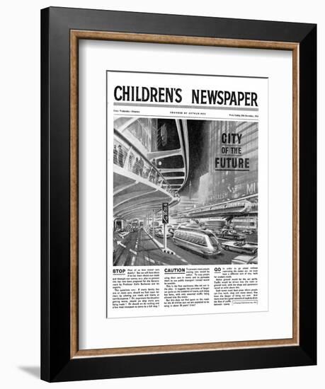 City of the Future, Front Page of 'The Children's Newspaper, February 1963-English School-Framed Giclee Print