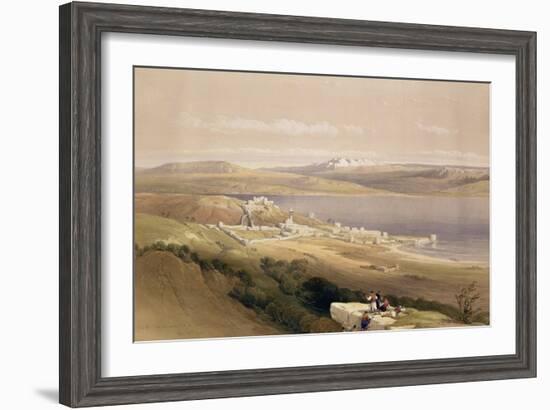 City of Tiberias on the Sea of Galilee, April 22nd 1839, Plate 38 from Volume I of "The Holy Land"-David Roberts-Framed Giclee Print