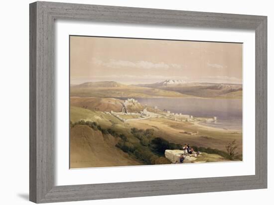 City of Tiberias on the Sea of Galilee, April 22nd 1839, Plate 38 from Volume I of "The Holy Land"-David Roberts-Framed Giclee Print